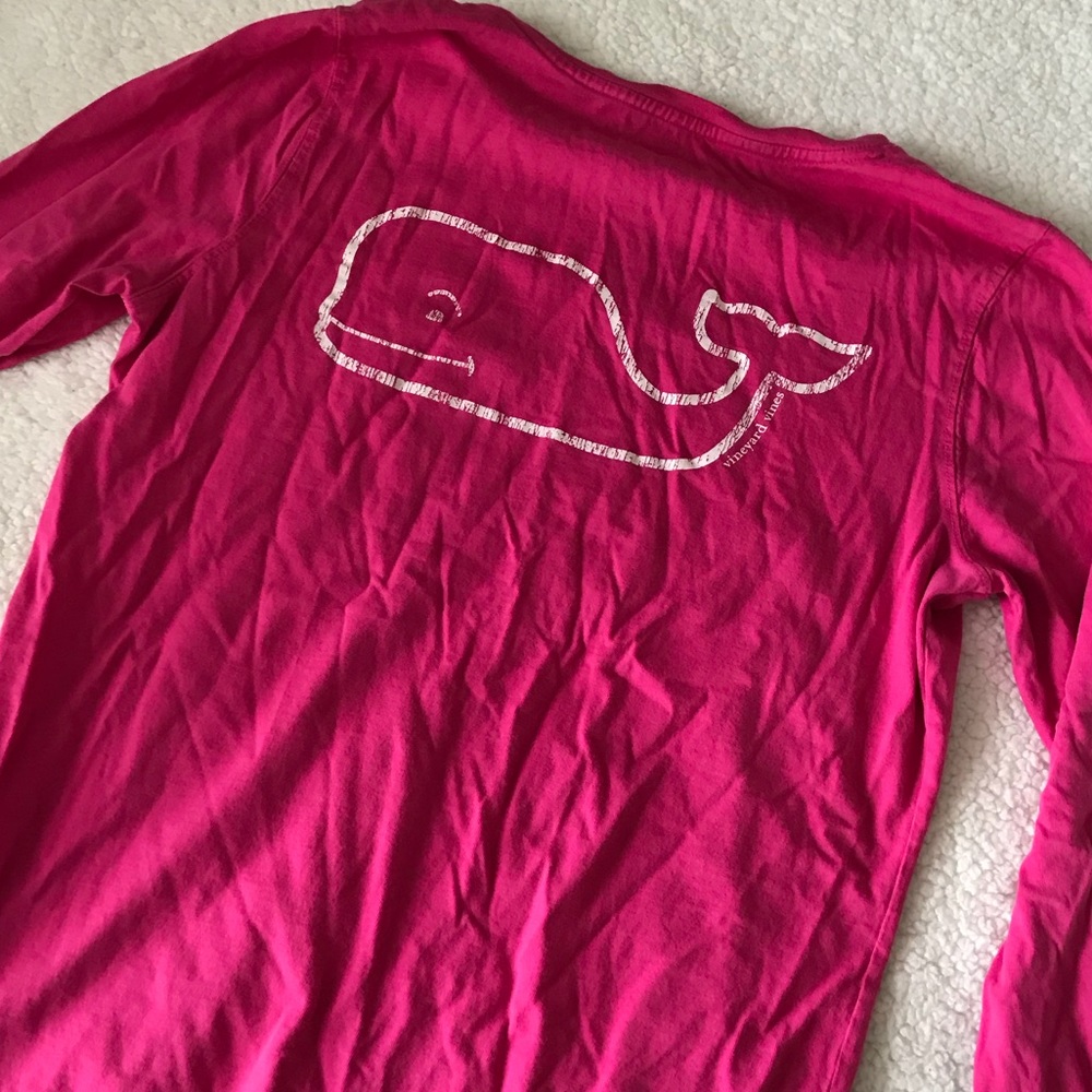Pink and White Vineyard Vines Longsleeve Tee